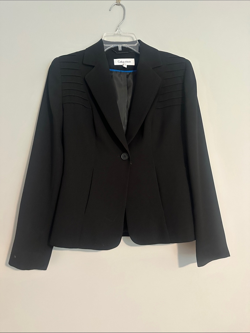 Calvin Klein Black Women's Single-Button Tailored Blazer